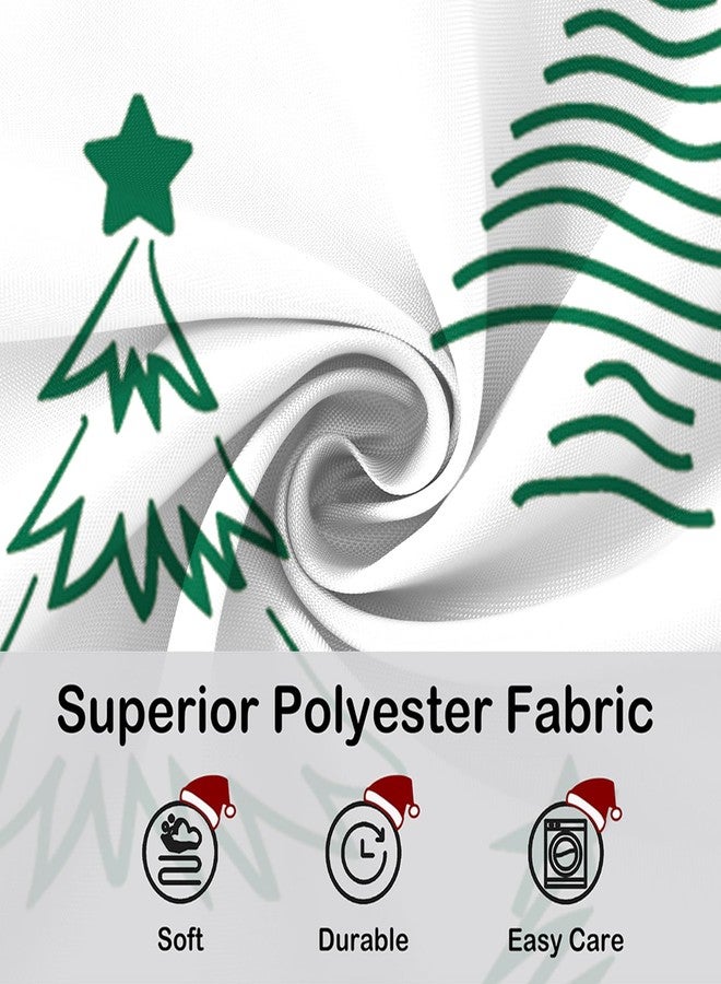 YOSTEV Christmas Shower Curtain, Green Christmas Tree Shower Curtains for Bathroom Decor, White Green Winter Holiday Shower Curtain, Merry Christmas Xmas Pine Fabric Cloth Bath Curtain, 72 x 72 Inch - Image 5